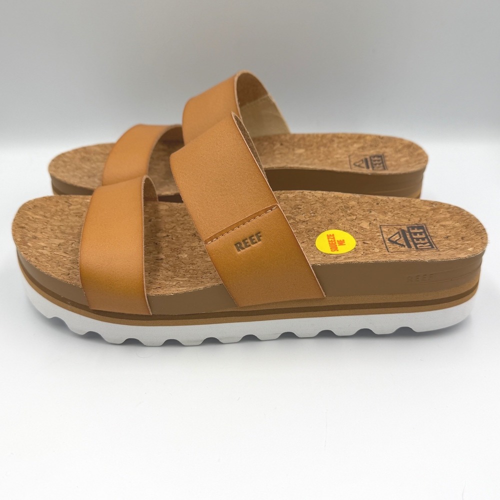 Reef Cushion Vista Hi Women Size 6 Natural NWT Platform Slide Sandal RF0A3YP5NAT - Picture 4 of 13
